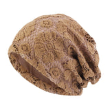 Maxbell Turban Hat Baggy Skullcap Hat Hijabs Slouchy Beanie for Women Daily Winter Khaki