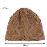 Maxbell Turban Hat Baggy Skullcap Hat Hijabs Slouchy Beanie for Women Daily Winter Khaki