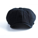 Maxbell Breathable Mens Newsboy Hat Soft 8 Panels Headwear for Fall Travel Spring M Size Black