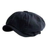 Maxbell Breathable Mens Newsboy Hat Soft 8 Panels Headwear for Fall Travel Spring M Size Black