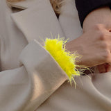 Maxbell Slap Bracelets Accessories Feather Hair Band Anklet Wristband Cuff Sleeves Yellow