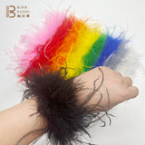 Maxbell Slap Bracelets Accessories Feather Hair Band Anklet Wristband Cuff Sleeves Black