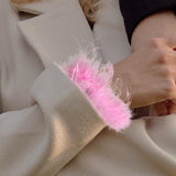 Maxbell Slap Bracelets Accessories Feather Hair Band Anklet Wristband Cuff Sleeves Pink