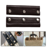 Maxbell 2x Leather Handbag Handle Wrap Cover Handle Protectors Holder for Travel Bag Black