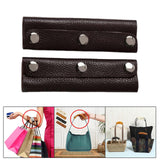 Maxbell 2x Leather Handbag Handle Wrap Cover Handle Protectors Holder for Travel Bag Black