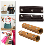 Maxbell 2x Leather Handbag Handle Wrap Cover Handle Protectors Holder for Travel Bag Black