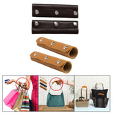 Maxbell 2x Leather Handbag Handle Wrap Cover Handle Protectors Holder for Travel Bag Black