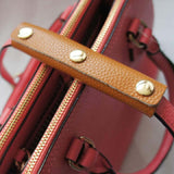 Maxbell 2x Leather Handbag Handle Wrap Cover Handle Protectors Holder for Travel Bag Orange