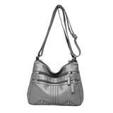 Maxbell Women Shoulder Bag Adjustable Strap Tote for Lady Girls Umbrellas gray