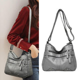 Maxbell Women Shoulder Bag Adjustable Strap Tote for Lady Girls Umbrellas gray