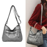 Maxbell Women Shoulder Bag Adjustable Strap Tote for Lady Girls Umbrellas gray