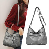 Maxbell Women Shoulder Bag Adjustable Strap Tote for Lady Girls Umbrellas gray