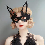 Maxbell Fashion Rabbit Mask Costume Accessories Half Face for Easter Carnival Women