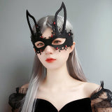 Maxbell Fashion Rabbit Mask Costume Accessories Half Face for Easter Carnival Women