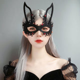 Maxbell Fashion Rabbit Mask Costume Accessories Half Face for Easter Carnival Women