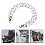 Maxbell Flat Chain Strap Acrylic Chains Charms Decoration Ladies Bag Handbag white