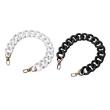 Maxbell Flat Chain Strap Acrylic Chains Charms Decoration Ladies Bag Handbag white