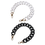 Maxbell Flat Chain Strap Acrylic Chains Charms Decoration Ladies Bag Handbag white