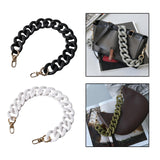 Maxbell Flat Chain Strap Acrylic Chains Charms Decoration Ladies Bag Handbag white