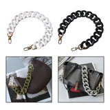 Maxbell Flat Chain Strap Acrylic Chains Charms Decoration Ladies Bag Handbag white