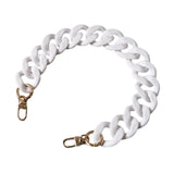 Maxbell Flat Chain Strap Acrylic Chains Charms Decoration Ladies Bag Handbag white