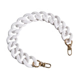 Maxbell Flat Chain Strap Acrylic Chains Charms Decoration Ladies Bag Handbag white