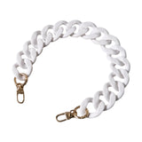 Maxbell Flat Chain Strap Acrylic Chains Charms Decoration Ladies Bag Handbag white