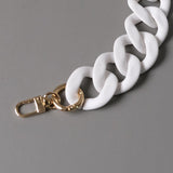 Maxbell Flat Chain Strap Acrylic Chains Charms Decoration Ladies Bag Handbag white