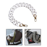 Maxbell Flat Chain Strap Acrylic Chains Charms Decoration Ladies Bag Handbag white