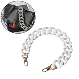 Maxbell Flat Chain Strap Acrylic Chains Charms Decoration Ladies Bag Handbag white