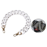 Maxbell Flat Chain Strap Acrylic Chains Charms Decoration Ladies Bag Handbag white