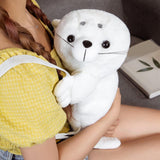 Maxbell Cute Seal Shaped Backpack Plush Animal Bag Female Outdoor Adjustable Soft