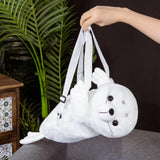 Maxbell Cute Seal Shaped Backpack Plush Animal Bag Female Outdoor Adjustable Soft