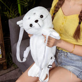 Maxbell Cute Seal Shaped Backpack Plush Animal Bag Female Outdoor Adjustable Soft