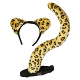 Maxbell Cosplay Tail Set Costume Dress up Animal Themed Parties Gift for Birthday Yellow Leopard 2pcs