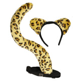 Maxbell Cosplay Tail Set Costume Dress up Animal Themed Parties Gift for Birthday Yellow Leopard 2pcs
