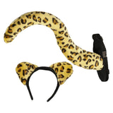 Maxbell Cosplay Tail Set Costume Dress up Animal Themed Parties Gift for Birthday Yellow Leopard 2pcs