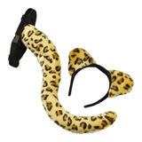 Maxbell Cosplay Tail Set Costume Dress up Animal Themed Parties Gift for Birthday Yellow Leopard 2pcs