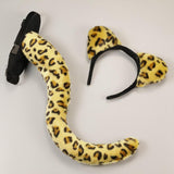 Maxbell Cosplay Tail Set Costume Dress up Animal Themed Parties Gift for Birthday Yellow Leopard 2pcs