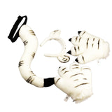 Maxbell Cosplay Tail Set Costume Dress up Animal Themed Parties Gift for Birthday White Tiger 4pcs