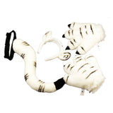 Maxbell Cosplay Tail Set Costume Dress up Animal Themed Parties Gift for Birthday White Tiger 4pcs