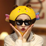 Maxbell Cute Plush Bee Hat Cap Adjustable Headgear for Photo Props Women Girls