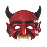 Maxbell Red Halloween Devil Demon Mask Half Face Scary for Cosplay Carnival Adults