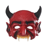 Maxbell Red Halloween Devil Demon Mask Half Face Scary for Cosplay Carnival Adults