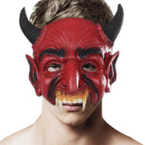 Maxbell Red Halloween Devil Demon Mask Half Face Scary for Cosplay Carnival Adults