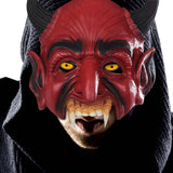 Maxbell Red Halloween Devil Demon Mask Half Face Scary for Cosplay Carnival Adults