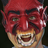 Maxbell Red Halloween Devil Demon Mask Half Face Scary for Cosplay Carnival Adults