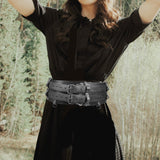 Maxbell Premium PU Leather Waist Belt Costume Accessories Dressing up with Buckle Black