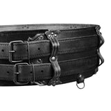 Maxbell Premium PU Leather Waist Belt Costume Accessories Dressing up with Buckle Black