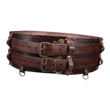 Maxbell Premium PU Leather Waist Belt Costume Accessories Dressing up with Buckle Brown